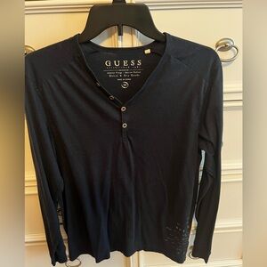 Guess men’s navy long sleeved shirt